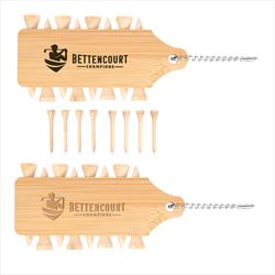 NH7266 Bamboo Golf Tee Set Keychain With Custom Imprint